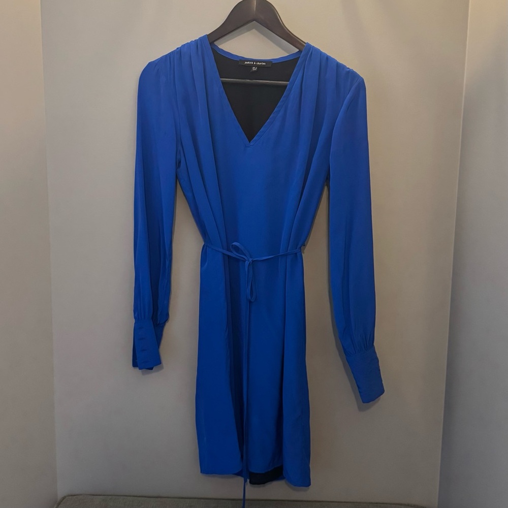 Chic Royal Blue Long Sleeve Dress